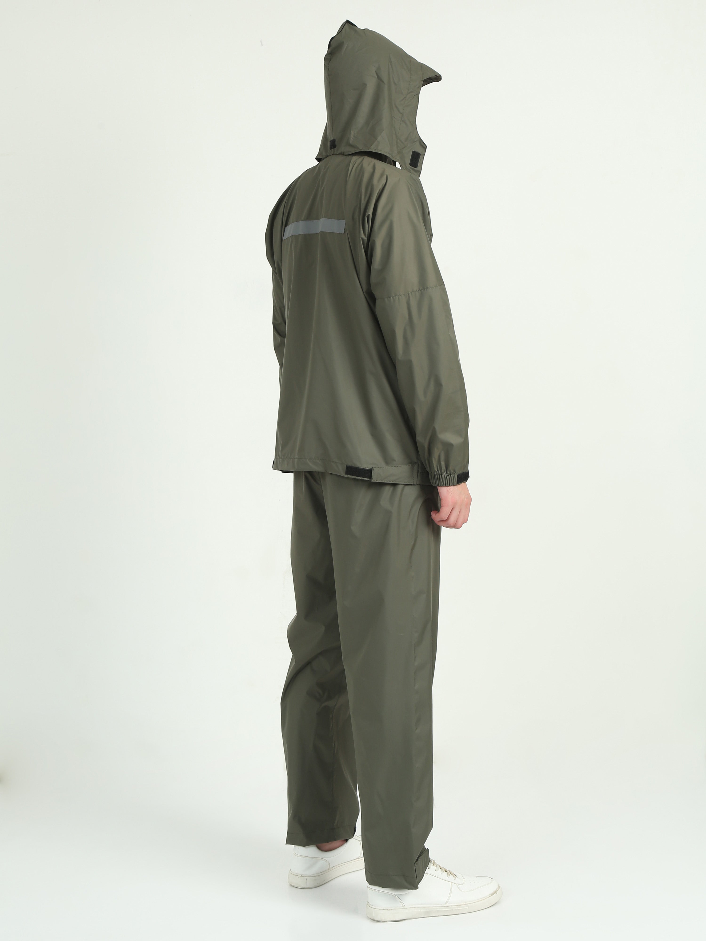 Shop Olive Waterproof Hooded Rain Jacket Online