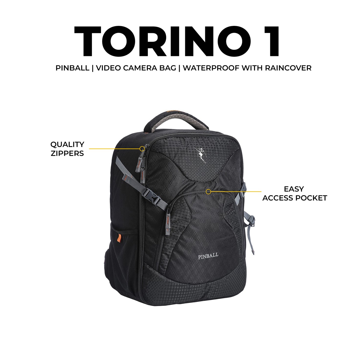 P37 TORINO 2 | PINBALL | VIDEO CAMERA BAG | WATERPROOF WITH RAINCOVER